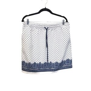 St Tropez West Geometric & Paisley Short Straight Skirt Lined Drawstring Size L